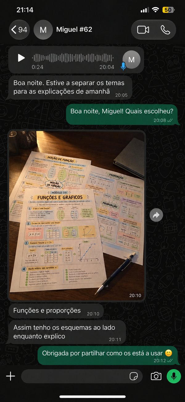Depoimento WhatsApp de Miguel explicador de matemática