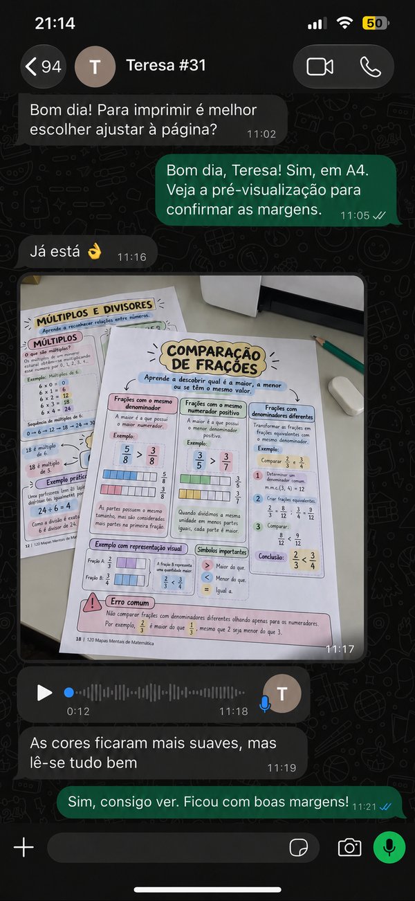 Depoimento WhatsApp de Teresa com mapas impressos